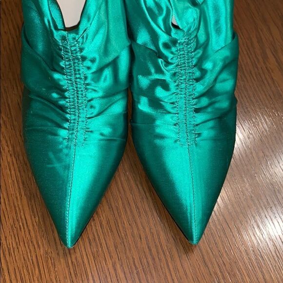 Zara Woman green satin heels - Picture 3 of 8
